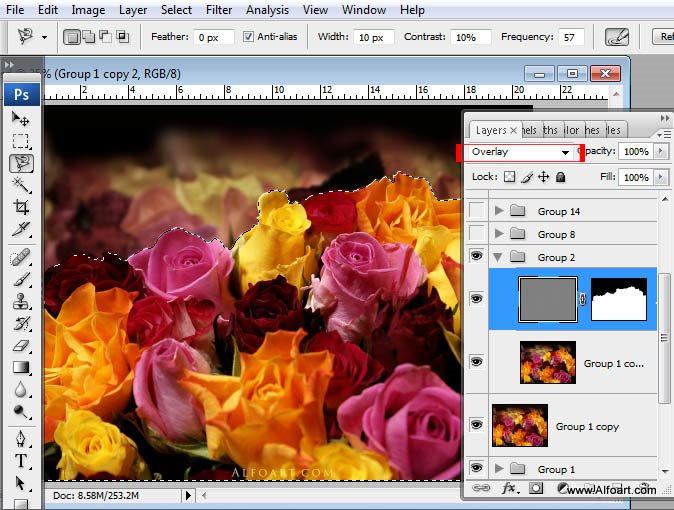 Awesome digital Roses bouquet splash effect in Photoshop